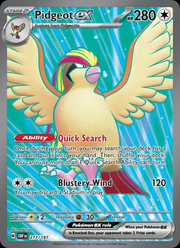 Pidgeot ex 217/197 from Obsidian Flames