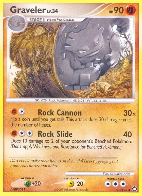 Graveler 51/123 from Mysterious Treasures