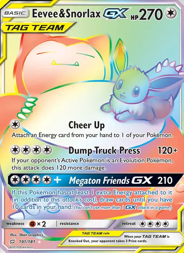 Eevee & Snorlax GX 191/181 from Team Up