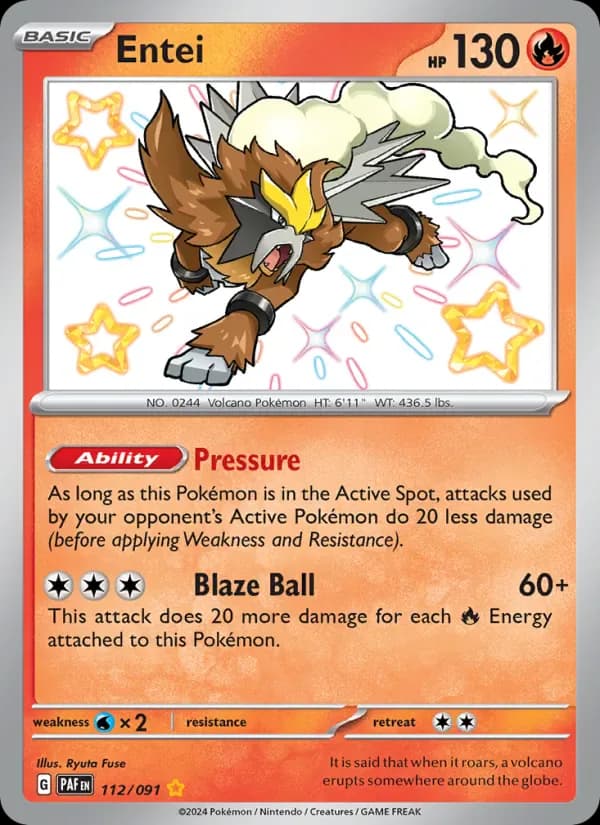 Entei 112/91 from Paldean Fates