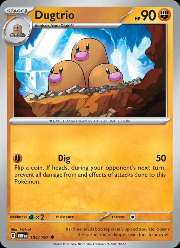 Dugtrio 104/197 from Obsidian Flames