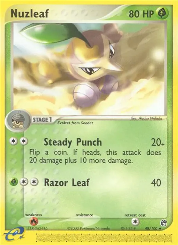 Nuzleaf 48/100 from EX Sandstorm