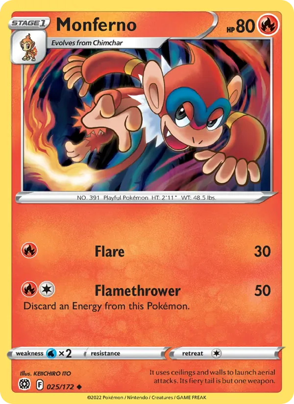 Monferno 025/172 from Brilliant Stars