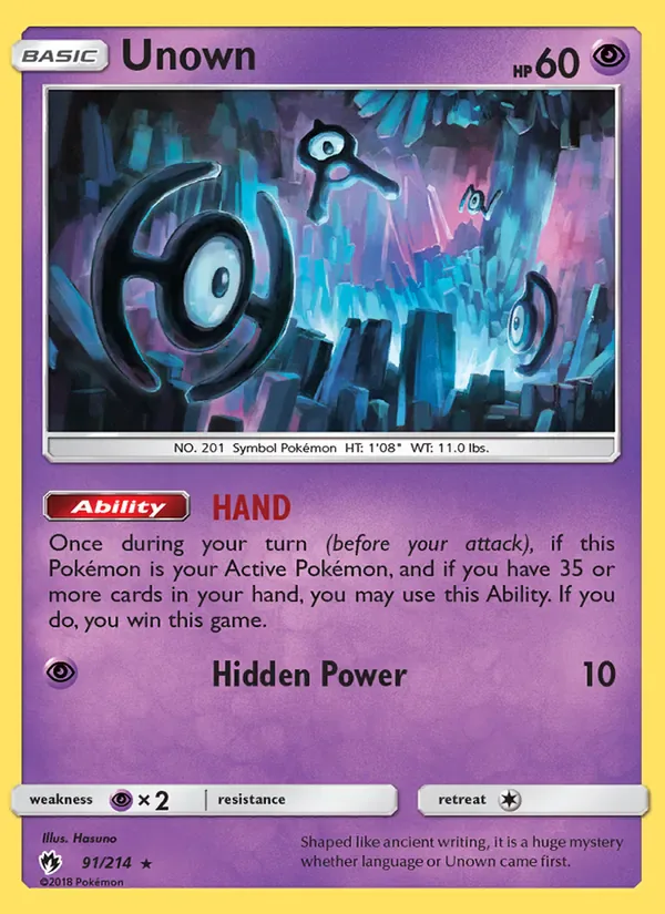 Unown 91/214 from Lost Thunder