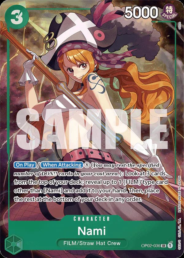 Nami OP02-036 Official alternate printing 2