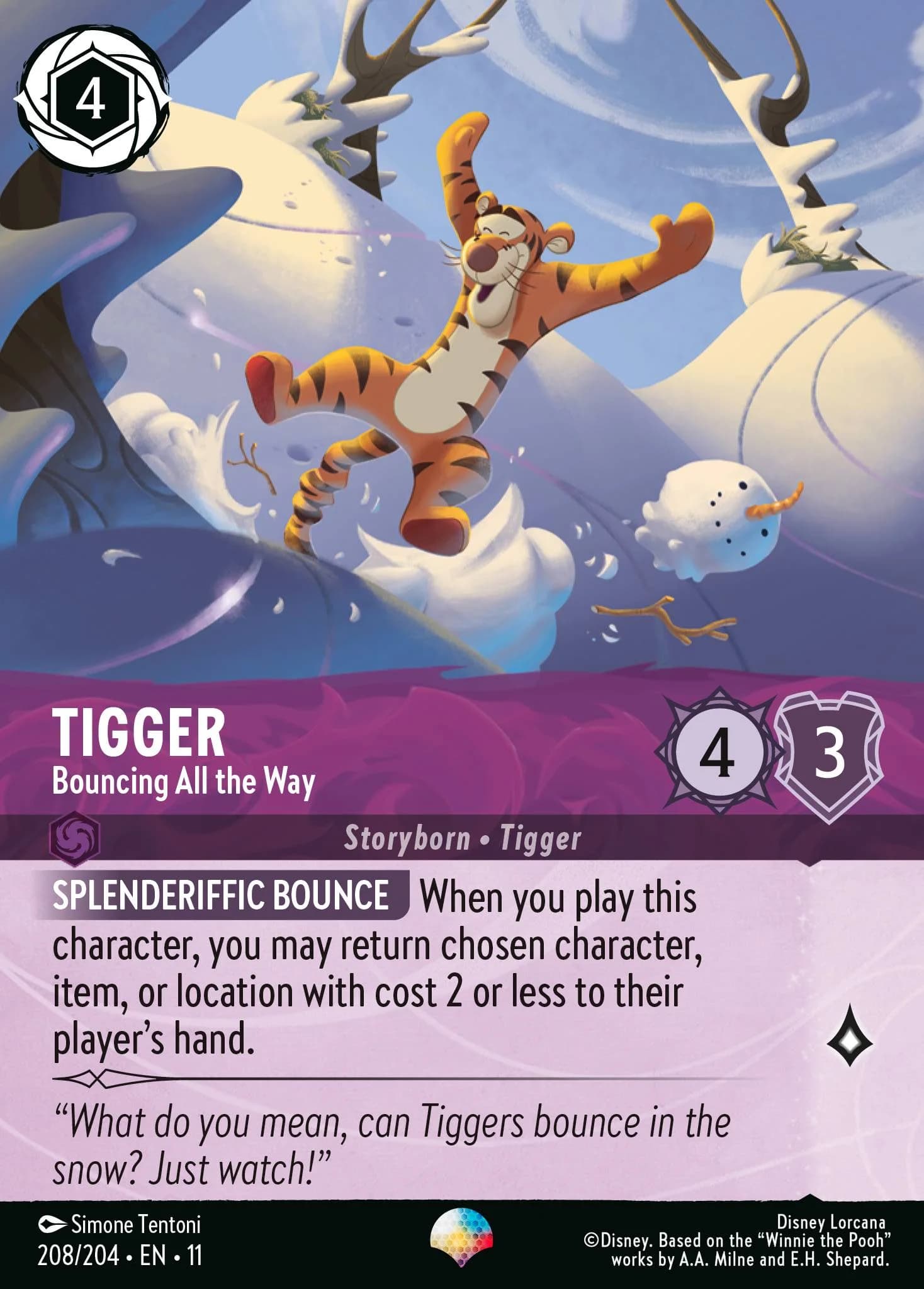 Tigger - Bouncing All the Way 208/204 from Winterspell