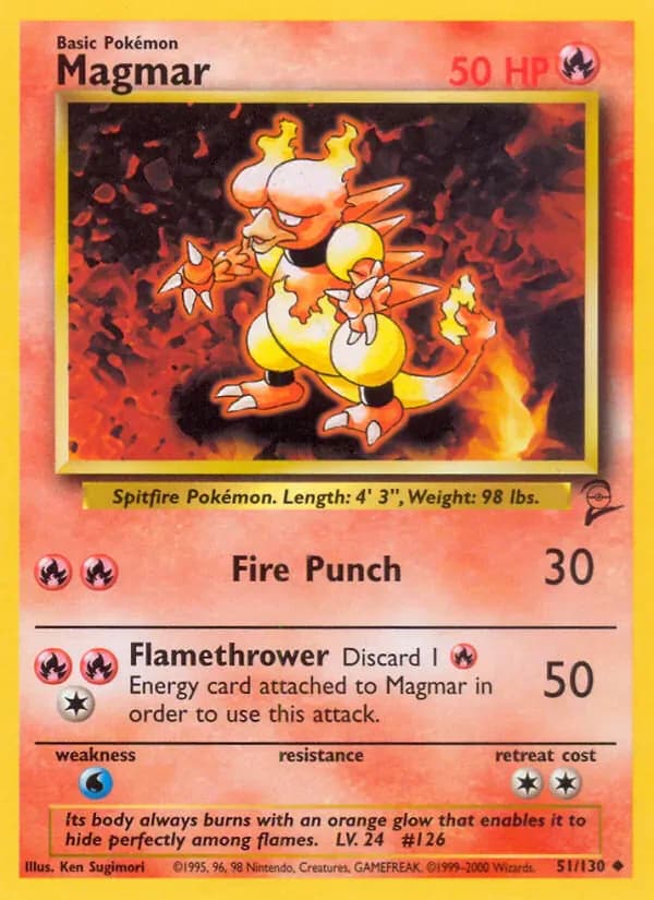 Magmar 51/130 from Base Set 2