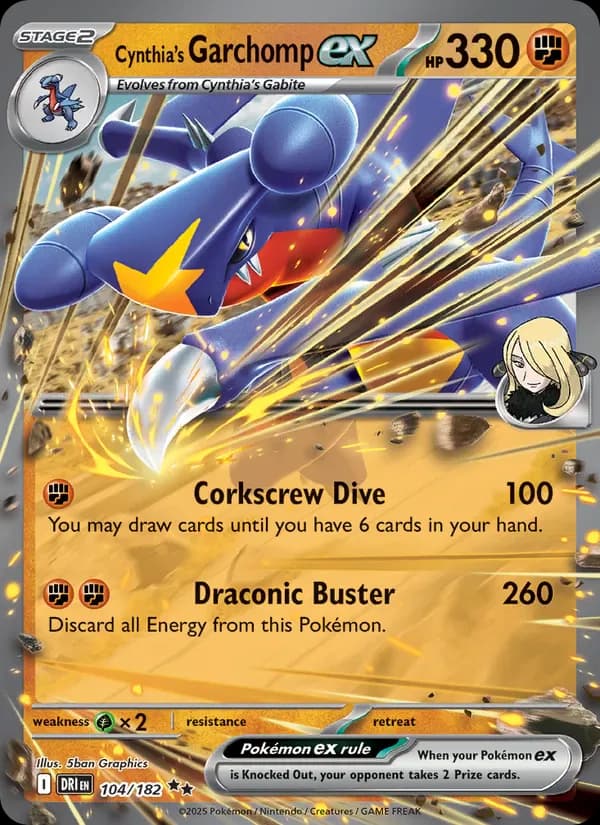 Cynthia's Garchomp ex 104/182 from Destined Rivals
