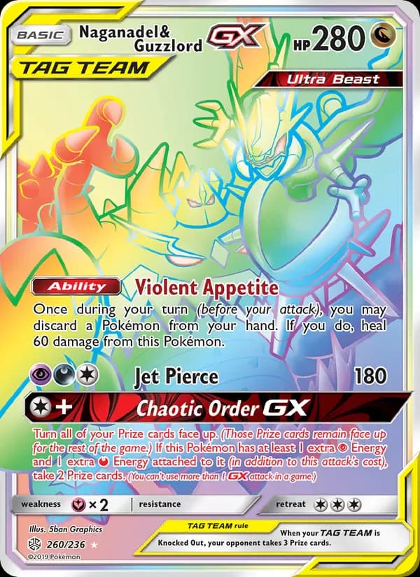Naganadel & Guzzlord GX 260/236 from Cosmic Eclipse