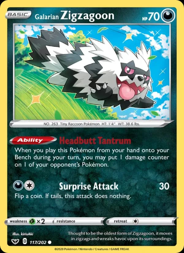 Galarian Zigzagoon 117/202 from Sword & Shield