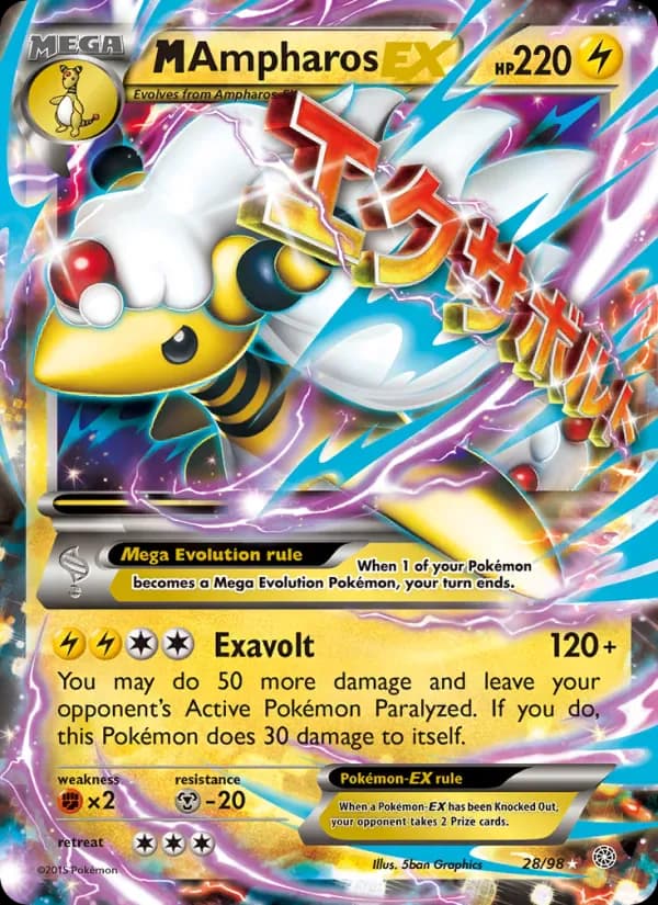 M Ampharos EX 28/98 from Ancient Origins