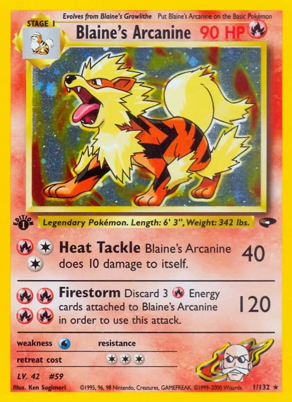 Blaine's Arcanine 1/132 from Gym Challenge