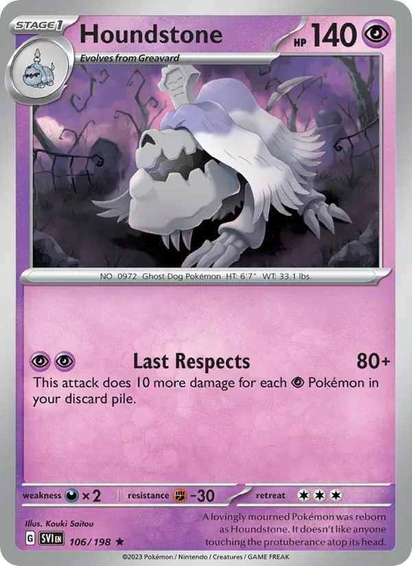 Houndstone 106/198 from Scarlet & Violet Base Set