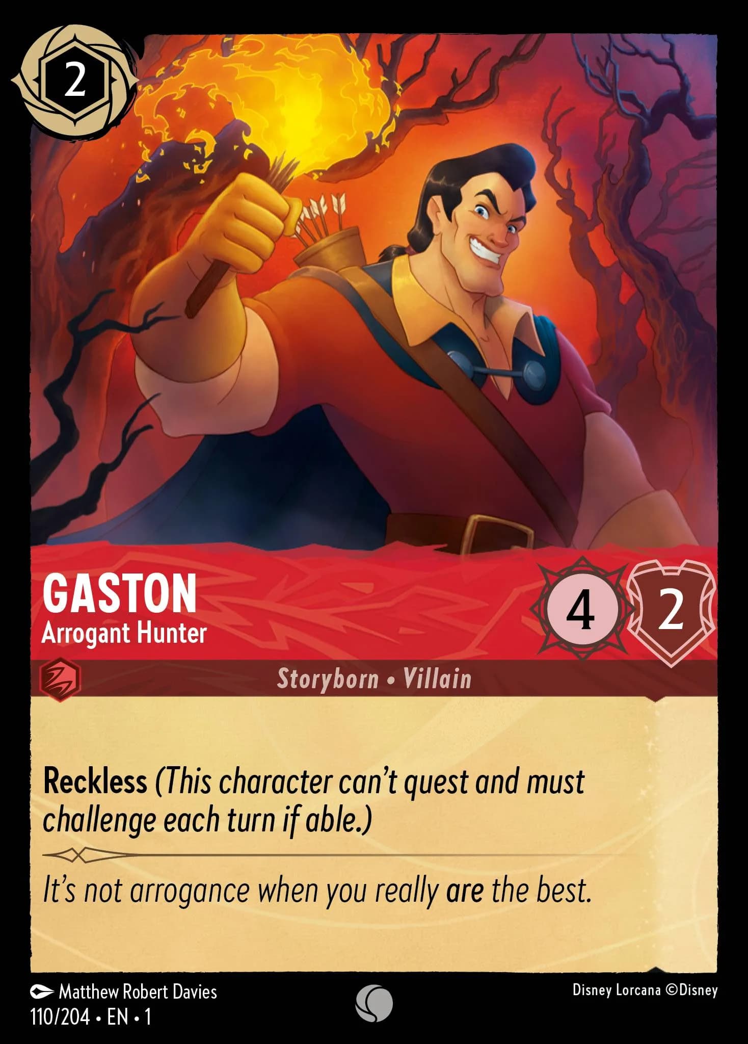 Gaston - Arrogant Hunter 110/204 from The First Chapter