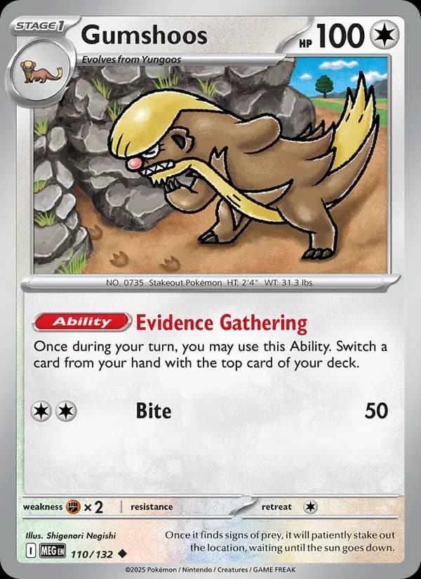 Gumshoos 110/132 from Mega Evolution