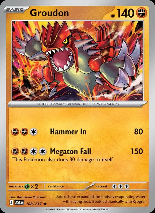 Groudon 108/217 from Ascended Heroes