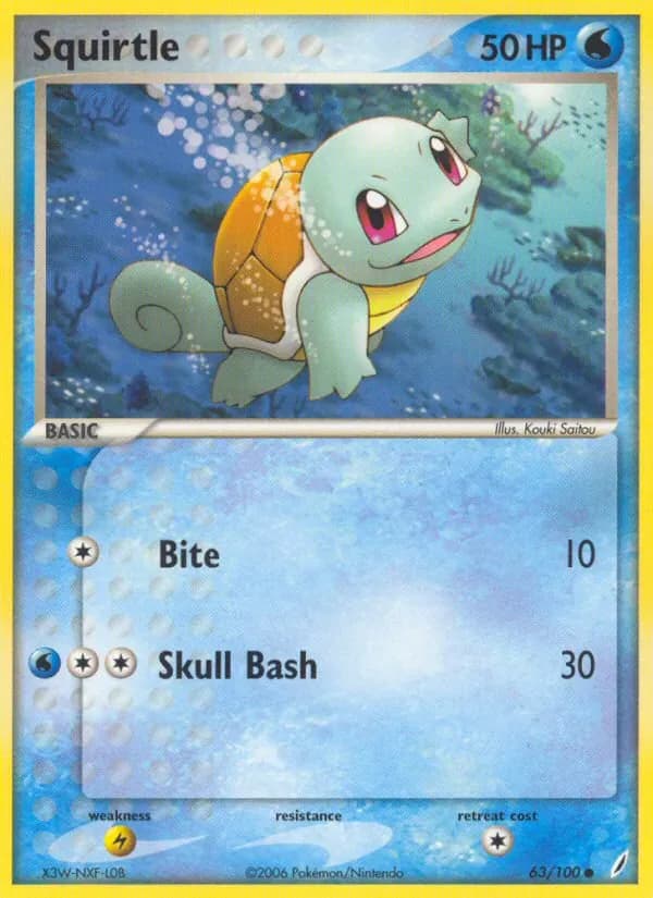 Squirtle 63/100 from EX Crystal Guardians