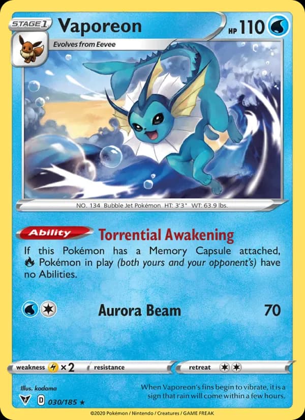 Vaporeon 30/185 from Vivid Voltage