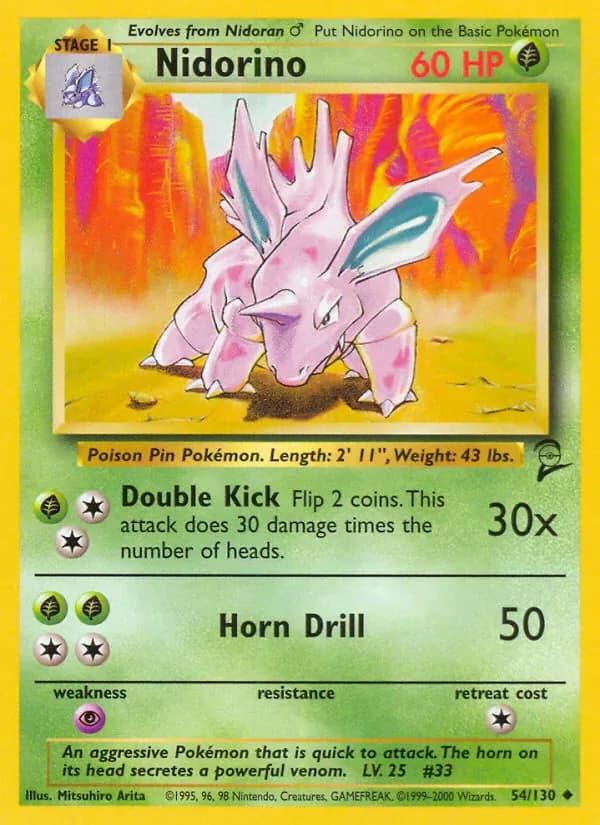 Nidorino 54/130 from Base Set 2