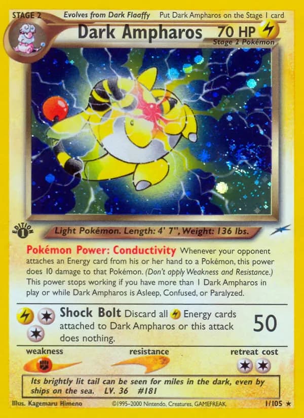 Dark Ampharos 1/105 from Neo Destiny