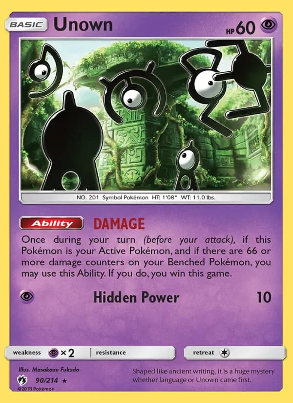 Unown 90/214 from Lost Thunder