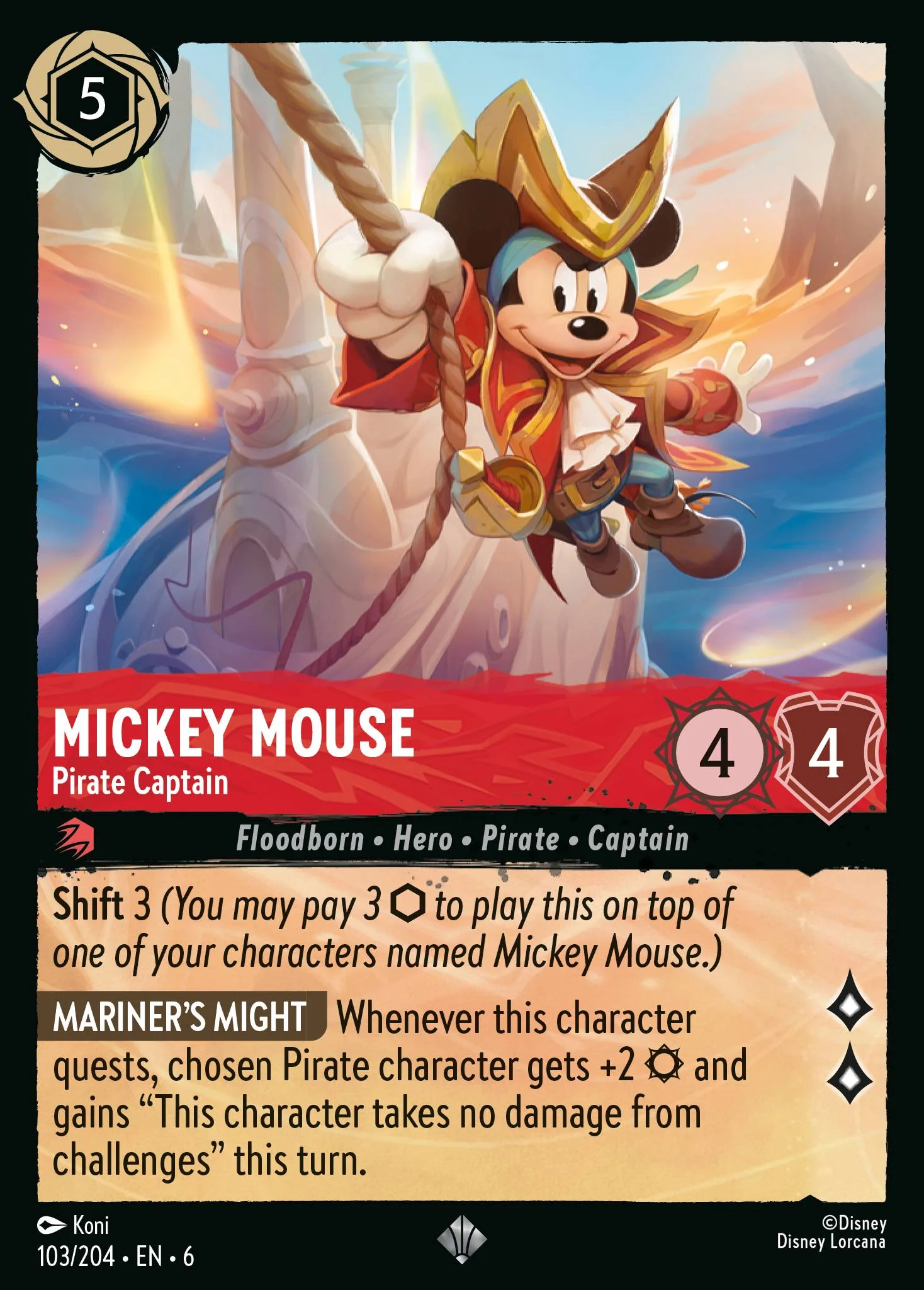 Mickey Mouse - Pirate Captain 103/204 from Azurite Sea