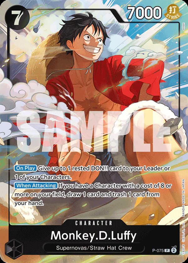 Monkey.D.Luffy P-075 Official alternate printing 1