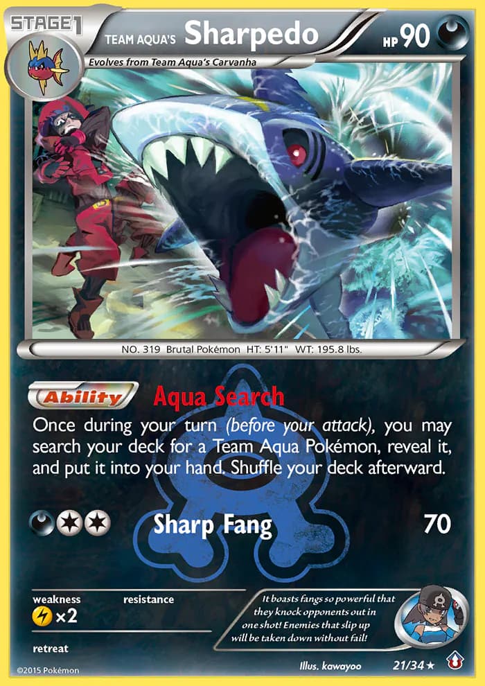 Team Aqua's Sharpedo 21/34 from Double Crisis