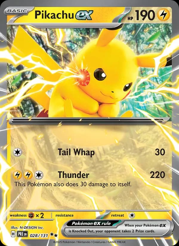 Pikachu ex 028/131 from Prismatic Evolutions