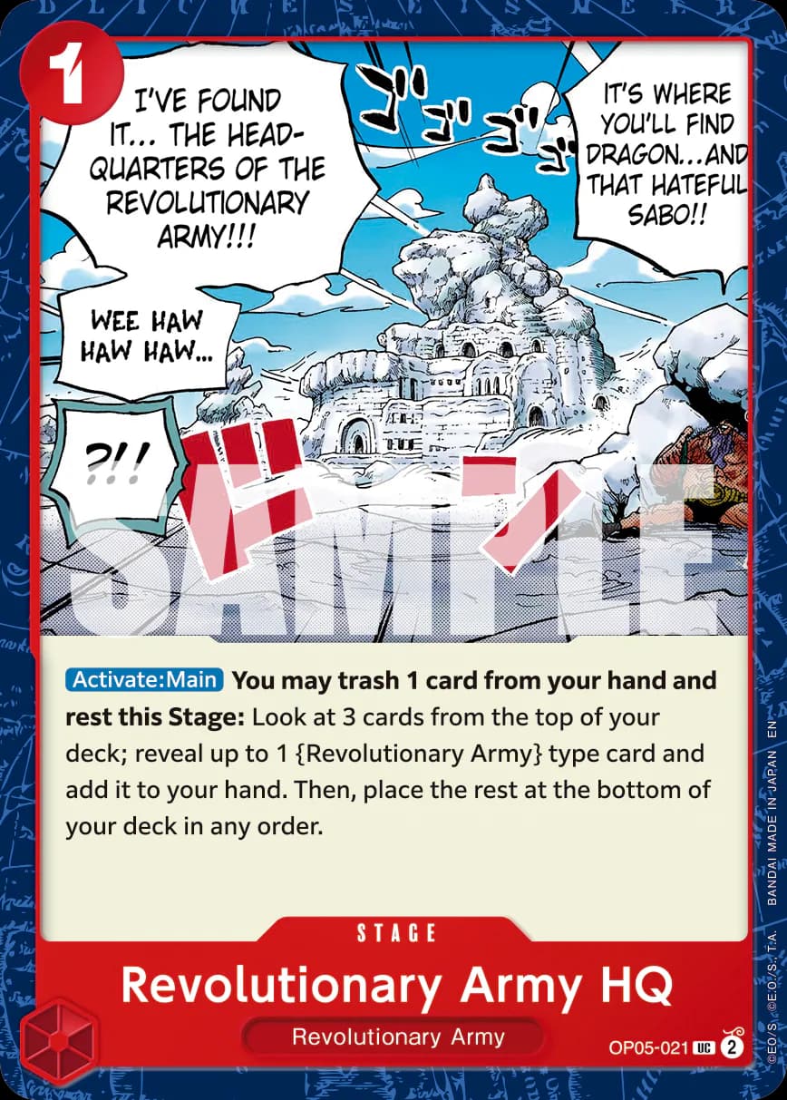 Revolutionary Army HQ OP05-021 Official alternate printing r1