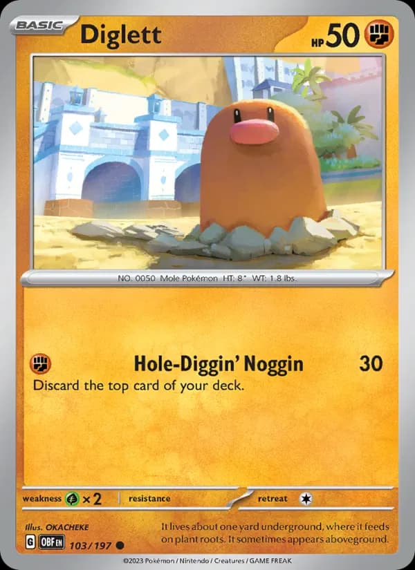Diglett 103/197 from Obsidian Flames