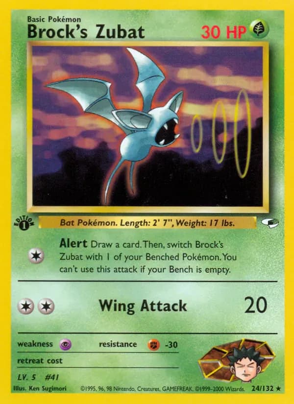Brock's Zubat 24/132 from Gym Heroes