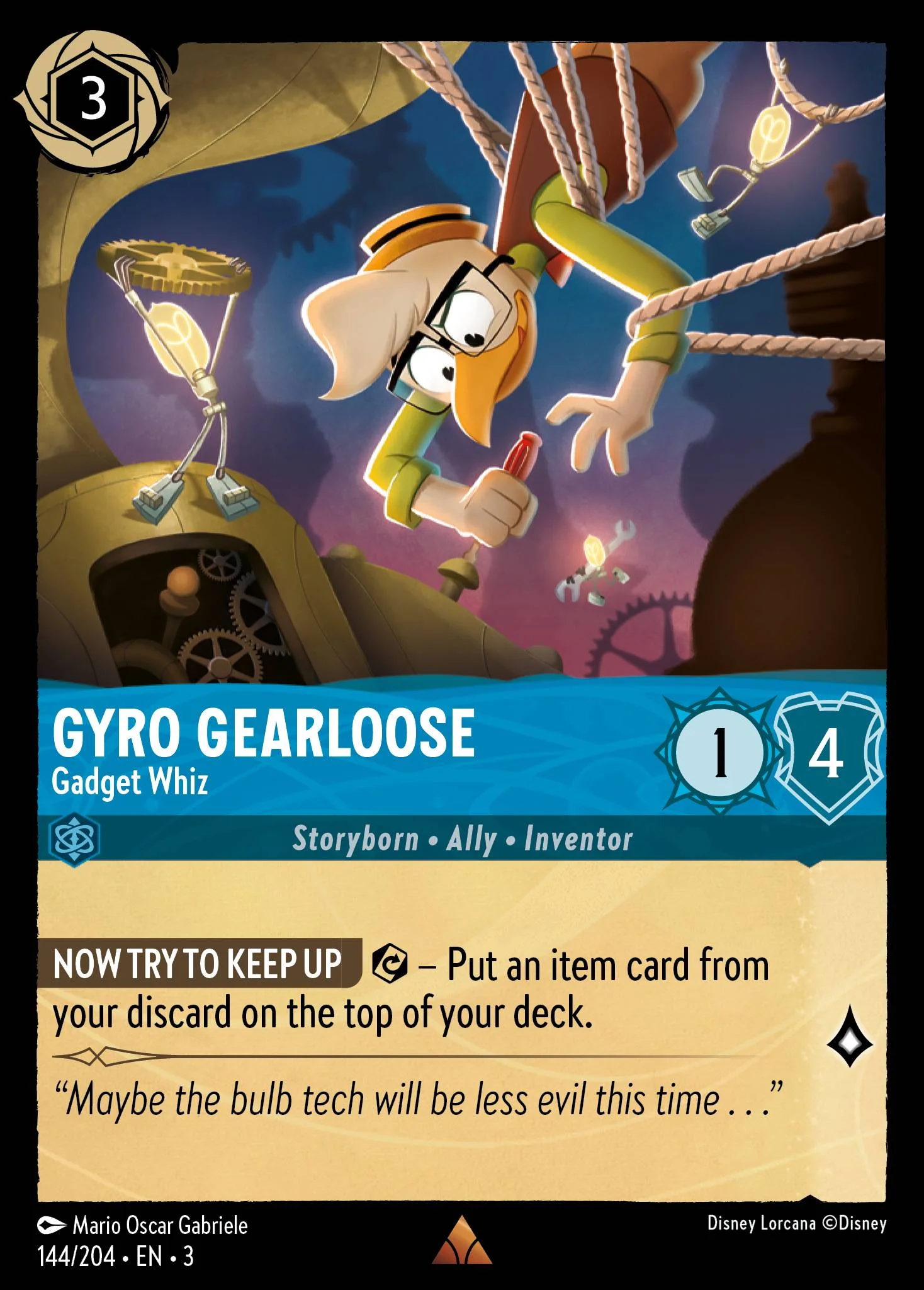 Gyro Gearloose - Gadget Whiz 144/204 from Into the Inklands