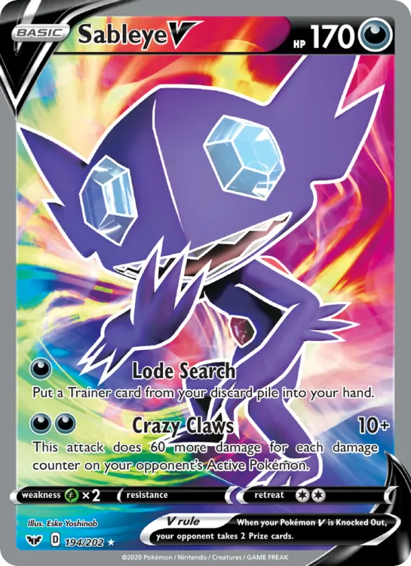 Sableye V 194/202 from Sword & Shield