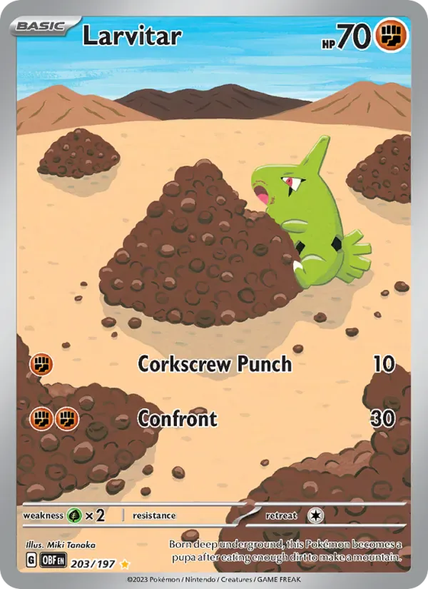 Larvitar 203/197 from Obsidian Flames