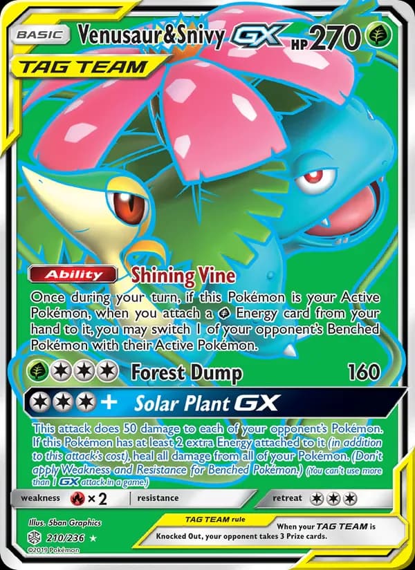 Venusaur & Snivy GX 210/236 from Cosmic Eclipse