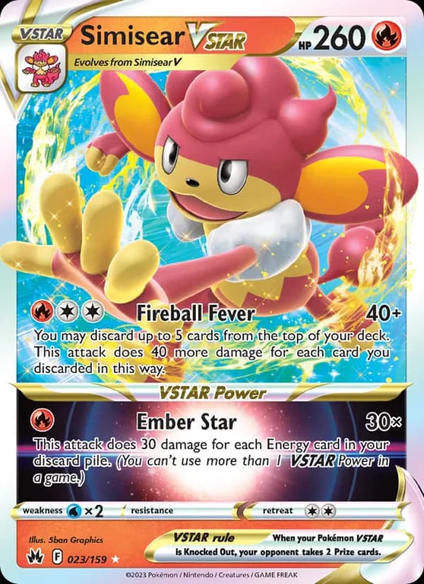 Simisear VSTAR 023/159 from Crown Zenith