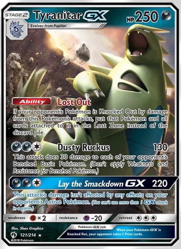 Tyranitar GX 121/214 from Lost Thunder