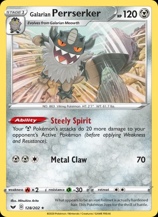Galarian Perrserker 128/202 from Sword & Shield