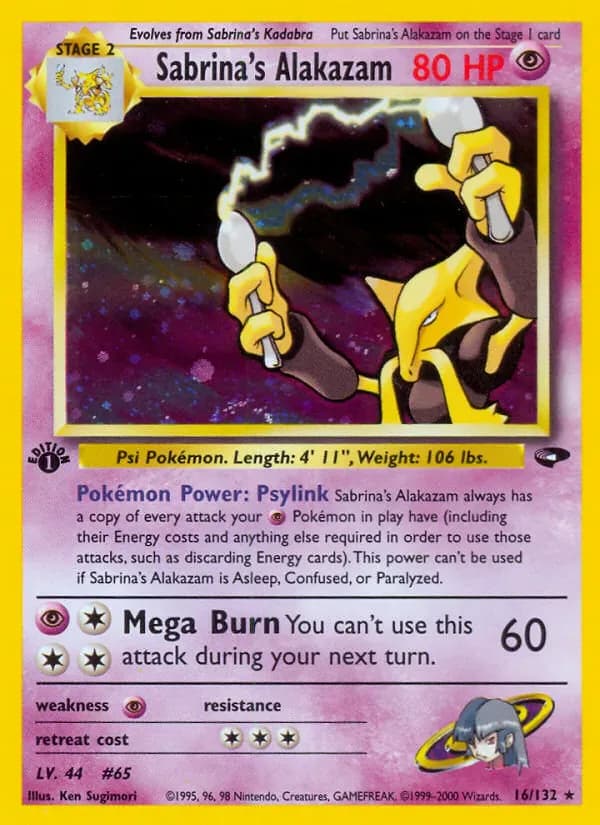 Sabrina's Alakazam 16/132 from Gym Challenge