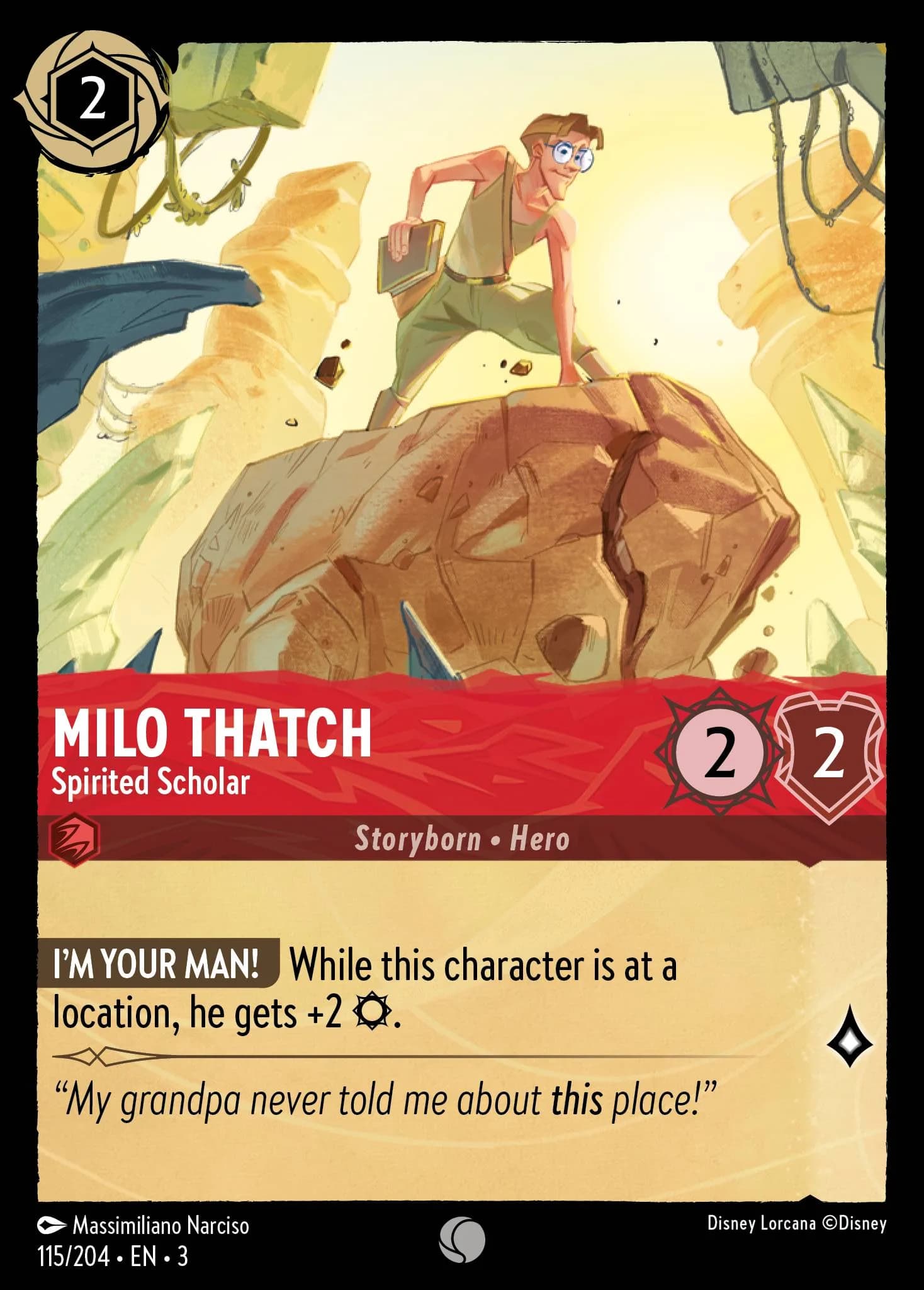 Milo Thatch - Spirited Scholar 115/204 from Into the Inklands