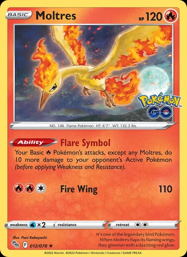 Moltres 012/78 from Pokemon GO