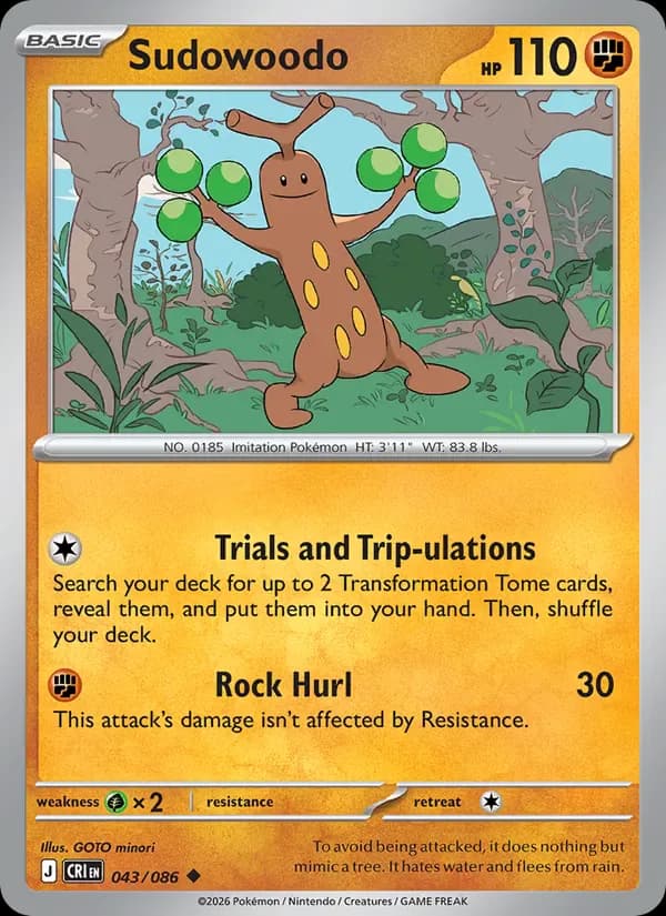 Sudowoodo 043/86 from Chaos Rising
