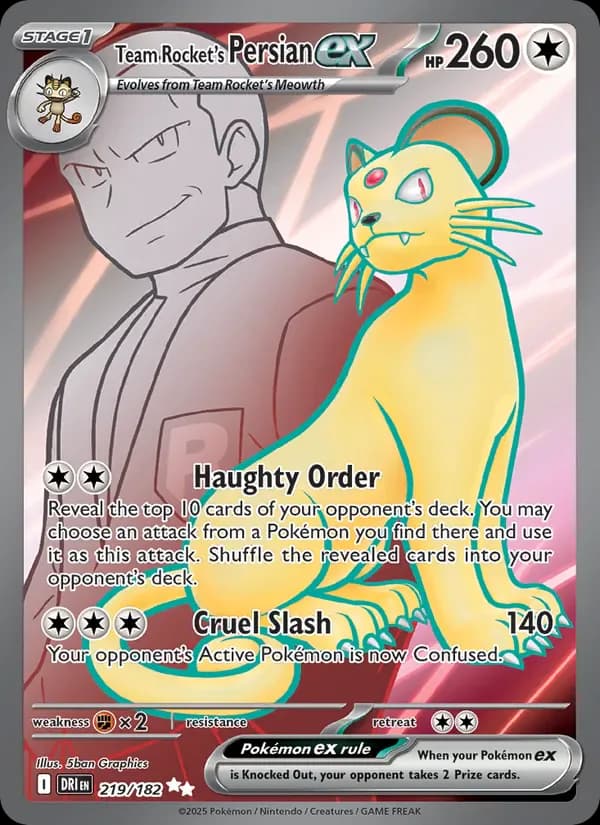 Team Rocket's Persian ex 219/182 from Destined Rivals