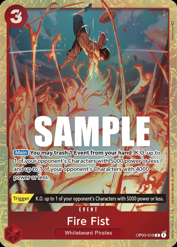 Fire Fist OP03-018 Official alternate printing 1