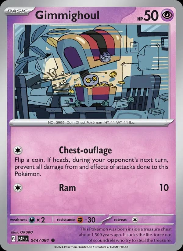 Gimmighoul 044/91 from Paldean Fates