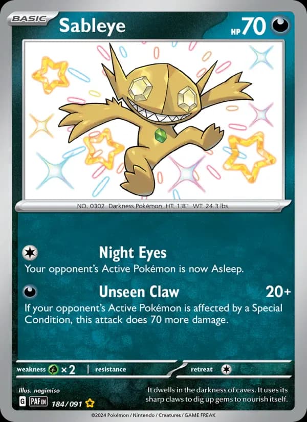 Sableye 184/91 from Paldean Fates
