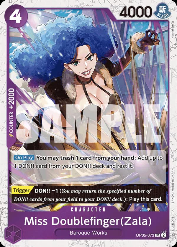 Miss Doublefinger(Zala) OP05-073 Official alternate printing 2