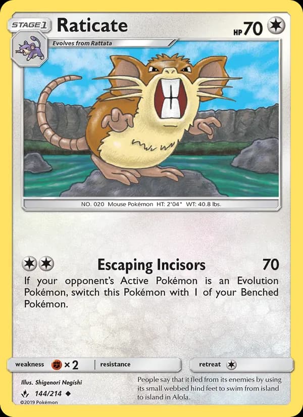 Raticate 144/214 from Unbroken Bonds