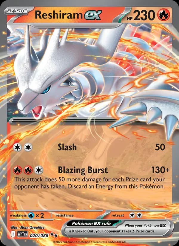 Reshiram ex 020/86 from White Flare